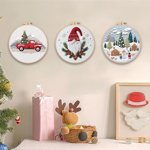 SCECALA 3 Pack Gnome Christmas Embroidery Kit - Image 7