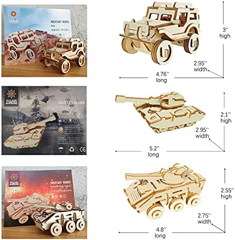 3D Wooden Car Puzzle, 6 Piece Set Wooden Car Brain Teaser Puzzles, DIY Assembly Build Model Kits, Wood Crafts STEM Gifts for for Adults & Teens Birthday Gifts Christmas - Image 2