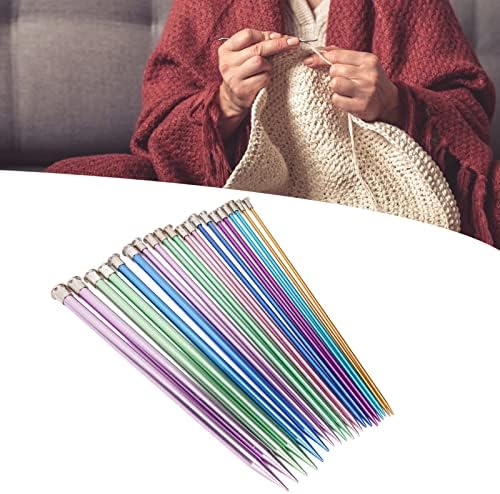 Aluminum Knitting Needles Set, 25cm, Colored Metal, Single Pointed, 10 Pairs, 20 Pieces, 10in, for Scarves Hats Sweaters - Image 2