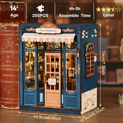 DIY Book Nook Kit for Adults, Miniature House Kit, Reading Room - Image 2