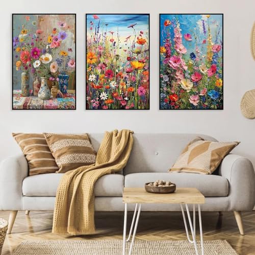 3 Pack Floral Framed Paint by Numbers for Adult with Wooden Easel 8x12 inch - Image 5