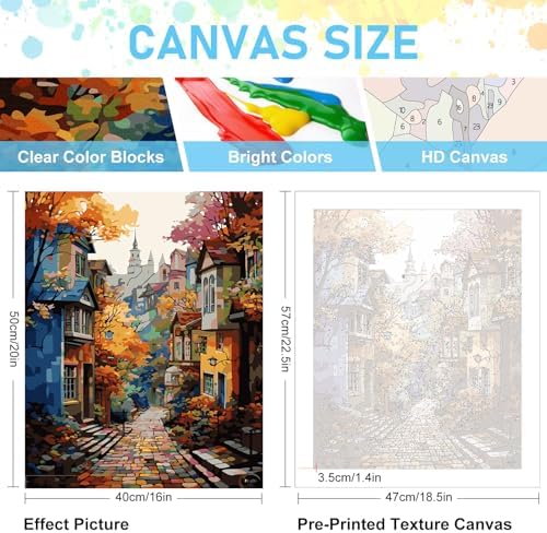 Offito Paint by Numbers Kit for Adults- Adult Paint by Number Kits on Canvas for Beginners, DIY Acrylic Oil Number Painting Kits for Home Wall Decor Gift 16"x20" (Without Frame) - Image 3