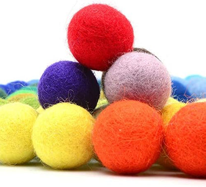 Glaciart One Felt Balls, Wool Pom Poms (10 Pieces) 4 Centimeters - 1.6 Inch, Handmade Felted 10 Colors (Red, Blue, Orange, Yellow, Green, Pink and More) Great for Cats, Felting and Garland - Image 6