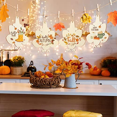 Large Size 7inch Wooden Thanksgiving Ornaments to Paint, DIY Blank Unfinished Turkey Wood Ornament for Crafts Hanging Decorations Family Party(10PCS, Beige Turkey) - Image 6