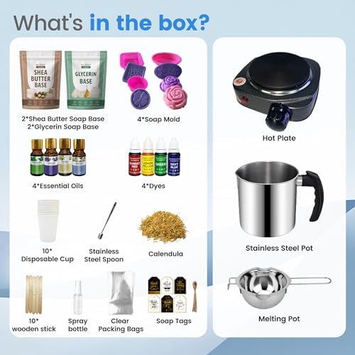 PIUH DIY Soap Making Kit with Hot Plate and Supplies for Adults - Image 2