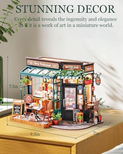 Rolife DIY Miniature Coffee Bar Dollhouse Kit Creative Gift for Adults - Image 6