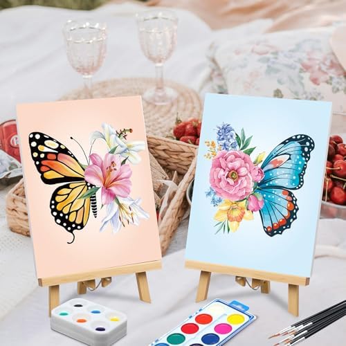 Ctosree 12 Sets Pre Drawn Canvas Kit for Painting,Butterfly,8 x 10 in - Image 6