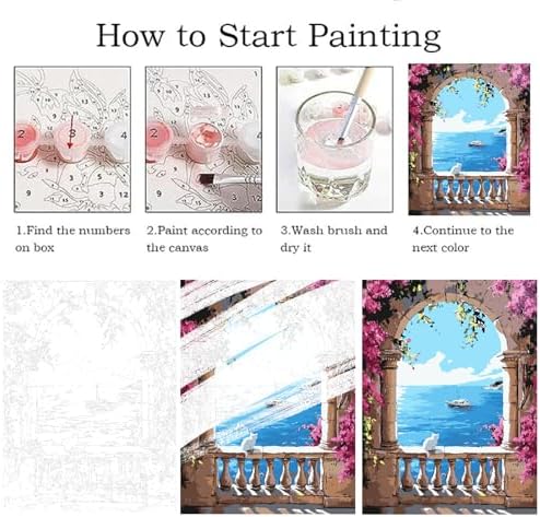 ZRIZQ Landscape Paint by Numbers Kits for Adults Beginner,Scenery,16x20 - Image 5