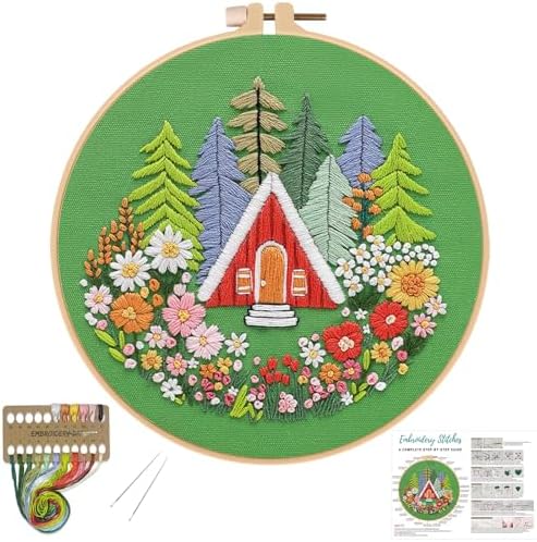 Louise Maelys Garden House Embroidery Kit for Beginners Forest DIY by LouiseMaelys
