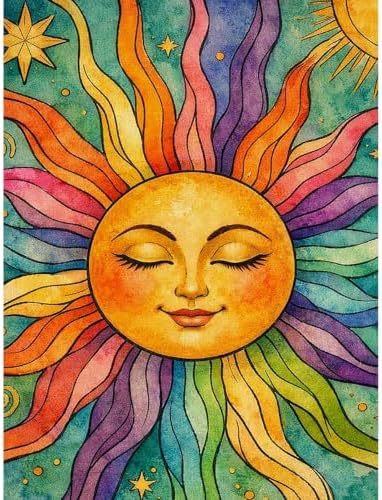 Lophomie Diamond Art Kits for Adults, 5D Sun Diamond Painting Kits 12x16 in by LophomieDiamondArtDiamondArtCoasters%E2%80%94AddWarmthandCreativitytoYourLifeTurnTinyDiamondsintoBigJoy