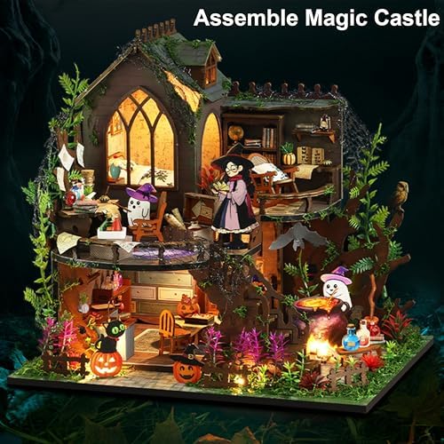 ISSEVE Miniature House Kit, Halloween Magic Castle Tiny House Building Kit - Image 6