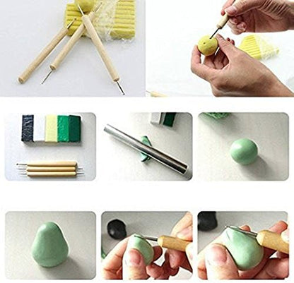 COMIART 5-Piece Dual-Ended Ball Stylus Tool Set - Wooden Handle with Stainless Steel Tips for Clay Sculpting, Embossing, Nail Art, Mandala Rock Painting & Pattern Tracing - Image 6