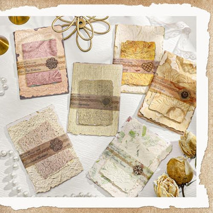 168 Pcs Textured Scrapbook Paper Supplies Vintage Embossed Rice Paper - Image 3