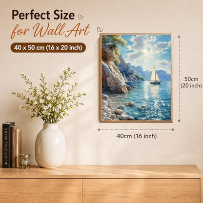 AUKELHJ Paint by Numbers Kit for Adults Beginner, Coastal, 16X20 Inch - Image 3