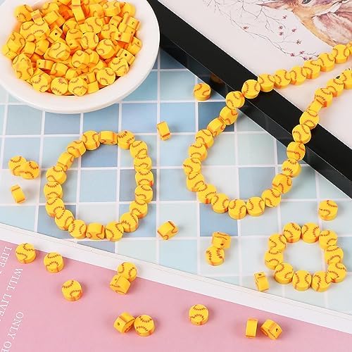 EVERMARKET 100pcs Baseball Beads Polymer Clay Baseball Softball Beads Charms Sports Ball Spacer DIY Bead for Necklace Bracelet Jewelry Handmade Jewelry Making Accessories Supplies - Image 5