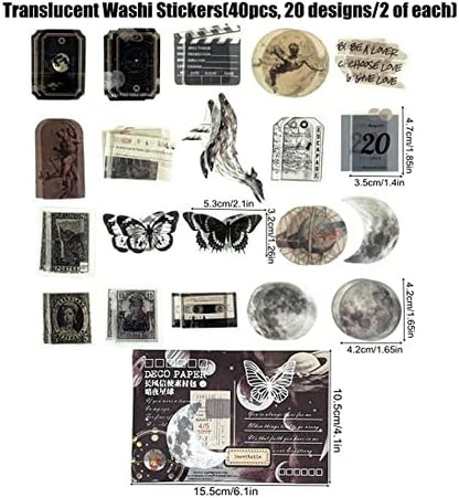 Esweny 100 PCS Vintage Ephemera Pack Journaling Scrapbooking Supplies Scrapbook Sticker Paper Kit for Junk Journal Planners Collage Craft Notebooks Decoupage Album (Space) - Image 4