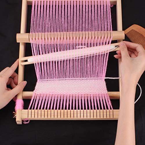 Wooden Weaving Loom Kit for Kids and Adults, Tapestry Loom 15.2x9.85 in - Image 6