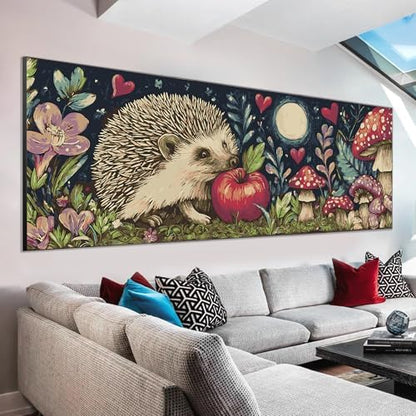VAIIEYO Paint by Numbers Kit for Adults Hedgehog, Animal Paint by Numbers, Large Size Painting Kit Canvas Drawing Paintwork for Beginner Arts Craft for Home Wall Decor 12x31 inch(Without Frame) - Image 2