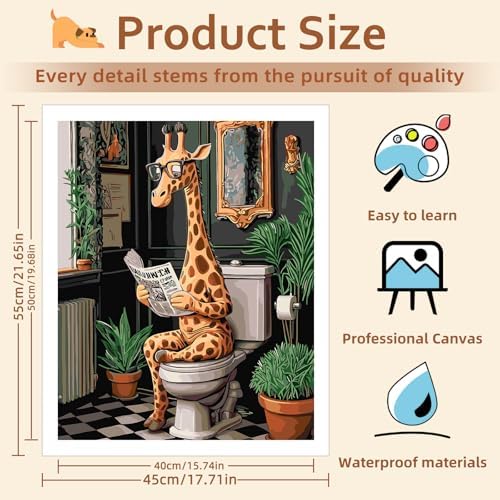 Reivworl Giraffe Paint by Numbers Kit for Adults Beginner 16×20 inch - Image 4