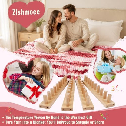 Zlshmoee 64'' Chunky Blanket Loom, Detachable Knitting Weaving Frame for Teens & Adults, NoNeedles Required, DIY Throw Blankets Scarves Shawls,Stress Relief Home Decor, Beginner Friendly HandmadeGift - Image 2