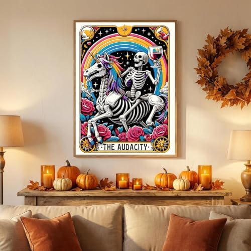 Skull Paint by Numbers Kit for Adults, DIY Canvas Oil Painting 10x12In - Image 2