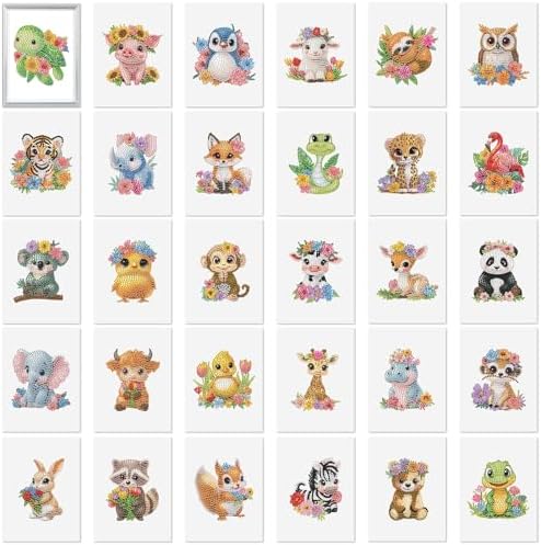Xuhal 30 Pcs Mini Diamond Art Kits for Adult Animal Small Diamond Painting by Xuhal