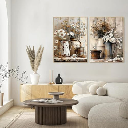 2Pack Flowers Paint by Numbers Kit for Adults Beginners, Floral in Tin Cans Adults Paint by Number Kits with framed-Wood Easel, DIY Acrylic Oil Painting by Numbers Crafts for Home Wall Decor 8X12 Inch - Image 4