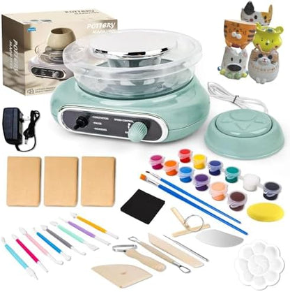 Pottery Wheel,mini Pottery Wheel for Kids,Kids Pottery Wheel kit,Ages 4-8 Crafts Kits for Kids Ages 8-12,Sculpting Clay Tools & Arts Supplies Arts by Unknown