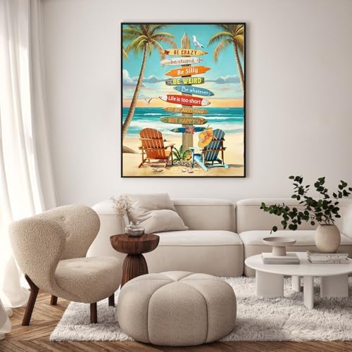 Paint by Numbers Kit for Adults, Beach Sign Number Painting, 16 x 20 Inch - Image 2