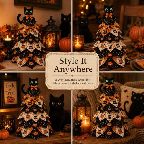 2026 New Christmas & Halloween DIY Quilted Fabric Tree Kit, 3D Layered Sewing Craft Set for Beginners, Christmas Tree Quilt Kit, Handmade Tabletop Holiday Decor, Gift for Craft Lover - Image 5
