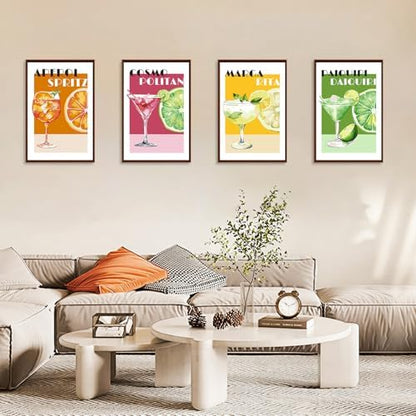 Okarina 4 Pack Paint by Numbers Kit for Adults with Frame, Retro Cocktail - Image 4