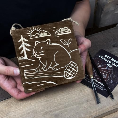 Sharky DIY Beaver Wood Carving Kit with V-Chisel & Video Guide - Image 7