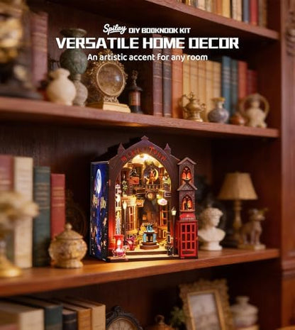 Spilay Book Nook Kit for Adults, Magic Alley DIY Miniature House Kit - Image 4