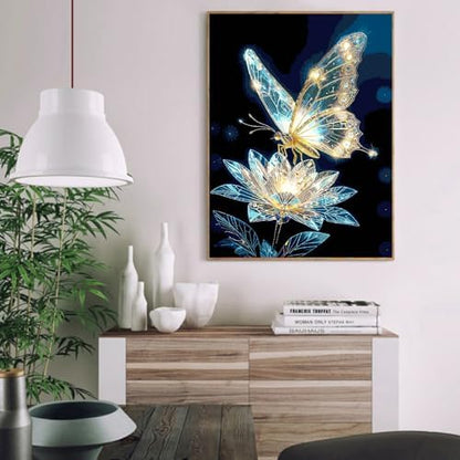 Paint by Numbers Kit for Adults,Crystal Butterfly Paint by Number 16x20 In - Image 4