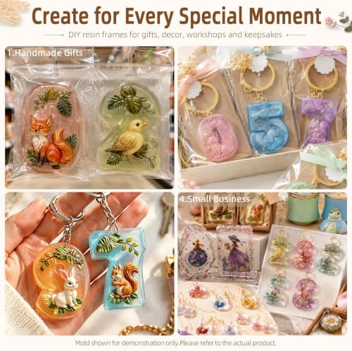 3D Woodland Animal Number Resin Molds Set, 0-9 Creature Silicone Mold - Image 5