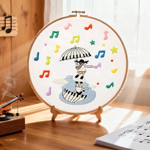 Hand DIY Embroidery Kits for Beginners Adults, Cute Crewel Embroidery Art Kits, Stamped Cross Stitch Kits for Beginners Adults Craft Kits for Women, Entire Set of Embroidery Supplies & Video Tutorial - Image 2
