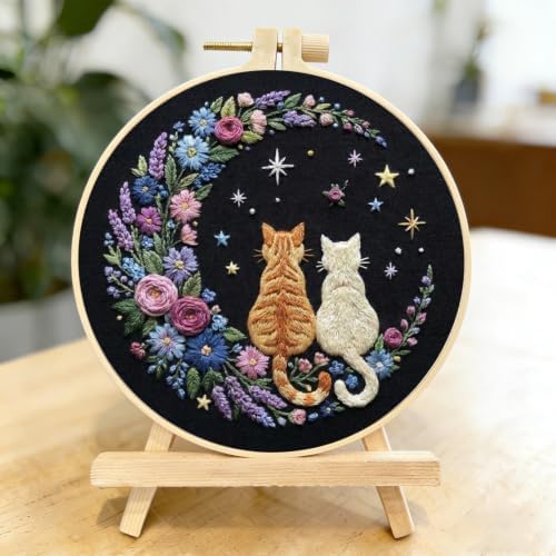 LYMIGER 3 Packs Embroidery Kit for Adults, Embroidery for Beginners (Night) - Image 3