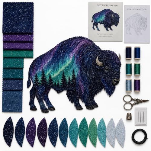 Northern Lights Wildlife DIY Patchwork Kit, Creative Fabric Craft by Unknown