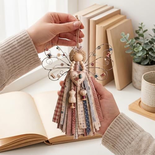 Fabric Angel Wall Hanging Kit, DIY Macrame Craft for Adults Beginners - Image 3
