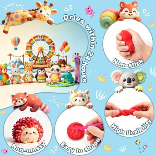 ifergoo Air Dry Clay, 36 Colors Magic Foam Modeling Clay for Kids - Image 4