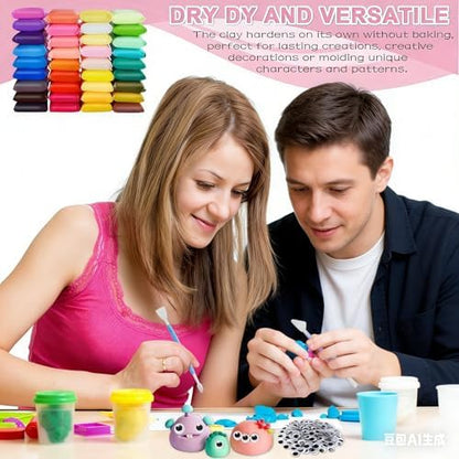 Adult Air Dry Clay, Magic Foam DIY Molding Clay, 170 PCS Set with 100 Colors Ultra Light Tools Accessories & DIY Supplies, Soft Modeling Clay for Crafts, Art Creation & Birthday Party - Image 2
