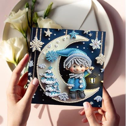 6pcs DIY Diamond Art Christmas Cards Kit with Envelopes & Tools-Diamond Dot Greeting Cards,Xmas 5D Rhinestones Painting for Adults,DIY Craft Family Friend Xmas Gifts(Christmas Snowman) - Image 3