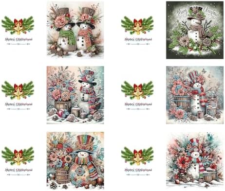 6pcs DIY Diamond Art Christmas Cards Kit with Envelopes & Tools-Diamond Dot Greeting Cards,Xmas 5D Rhinestones Painting for Adults,DIY Craft Family Friend Xmas Gifts(Flowers Xmas Santa Claus) - Image 6