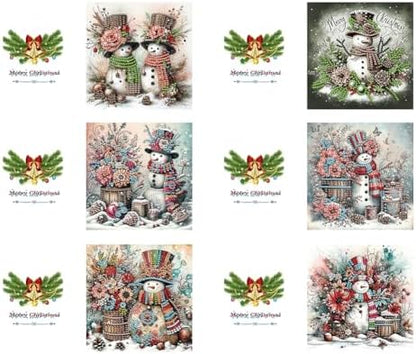6pcs DIY Diamond Art Christmas Cards Kit with Envelopes & Tools-Diamond Dot Greeting Cards,Xmas 5D Rhinestones Painting for Adults,DIY Craft Family Friend Xmas Gifts(Flowers Xmas Santa Claus) - Image 6