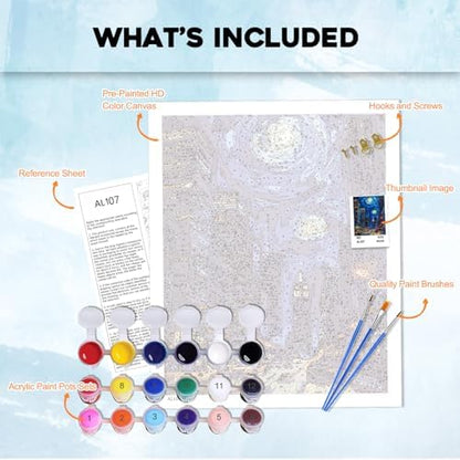 PHANTASYART City Paint by Numbers Kit for Adults 16x20inch - Image 5