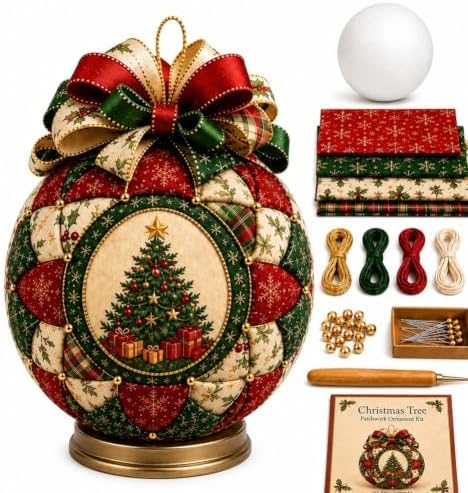 Christmas Classics Patchwork Ornament DIY Kit, Holiday Decorations (Tree) by Unknown