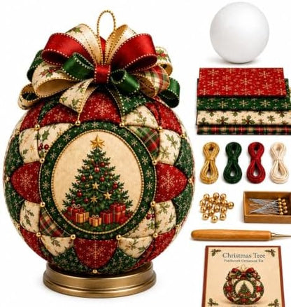 Christmas Classics Patchwork Ornament DIY Kit, Holiday Decorations (Tree) by Unknown