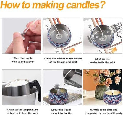 bogniga Complete Candle Making Kit with Soy Wax, Wicks & Melting Pot - Image 3