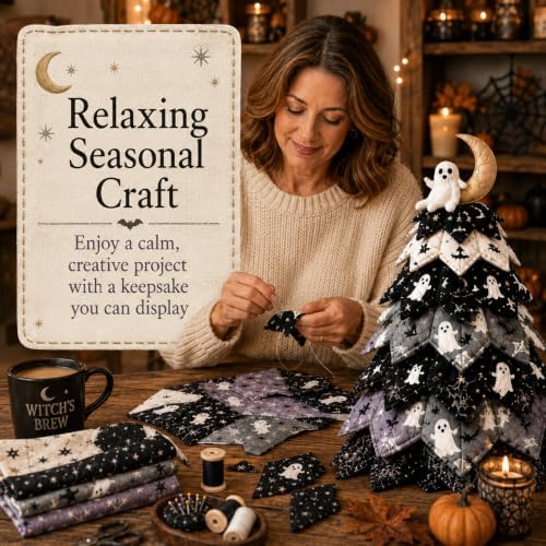 2026 New Christmas & Halloween DIY Quilted Fabric Tree Kit, 3D Layered Sewing Craft Set for Beginners, Christmas Tree Quilt Kit, Handmade Tabletop Holiday Decor, Gift for Craft Lover - Image 7