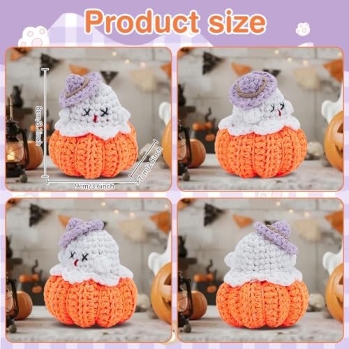 ORIGACH 4 Set Halloween Glow-in-the-Dark Ghost Crochet Kit for Beginners - Image 3